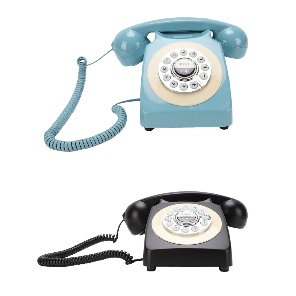 Bluetooth Retro Telephone with Handset Wireless Landline Phone for Home Support Hands Free Call and Music Playback USB Charging