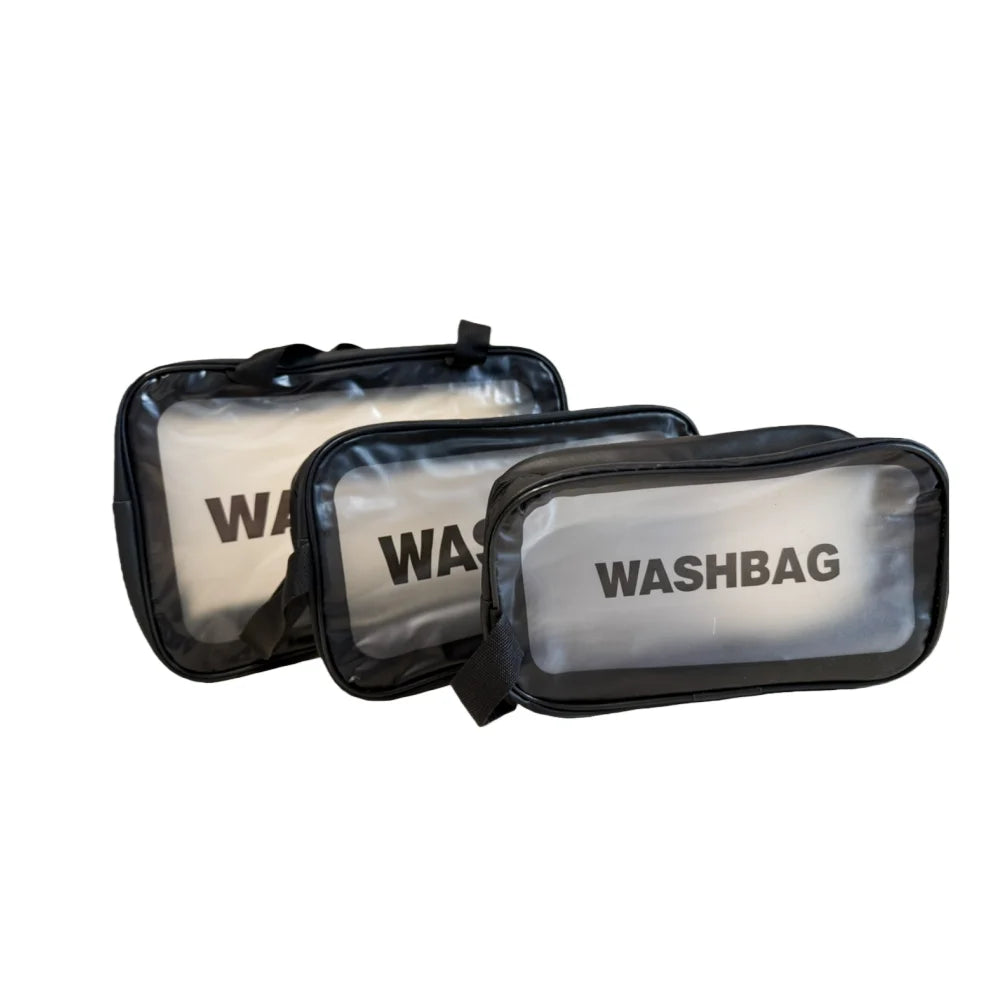 Portable Cosmetic Bag Large Capacity Dust Proof Make Up Storage Handbags PVC Fashion Transparent Travel Wash Bags