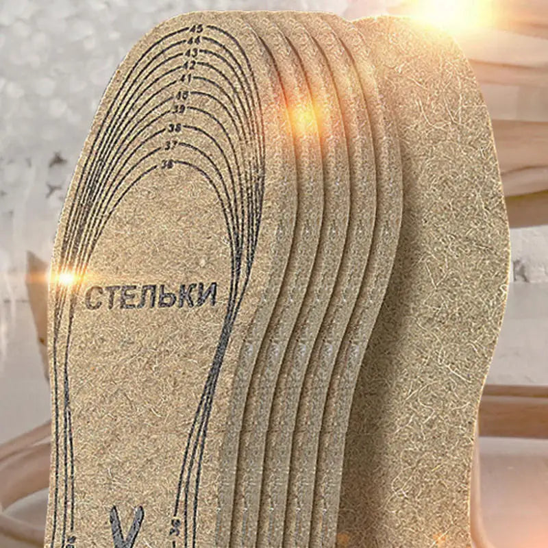 Wool Felt Insoles For Shoes Men Women Warm Shock-absorbing Insoles Shoes Pad Inlegzolen Heren Plantillas Adhesivas Para Zapatos