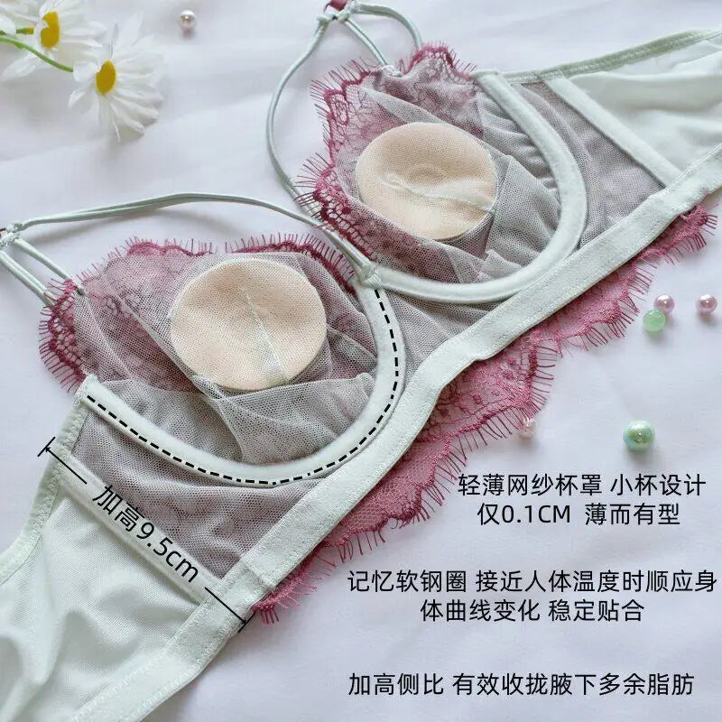 Lingerie Sexy Dentelle Ensemble, Ultra Fin Style Français, Bonnet Confort Anti Affaissement, Respirant Tailleur Confortable pour