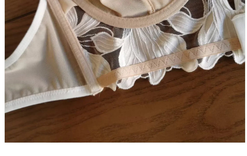 Women Lace Lingerie Set Elegant Sexy Bra Set See Through Underwear Ventilate Ladies Bra and Panty Set