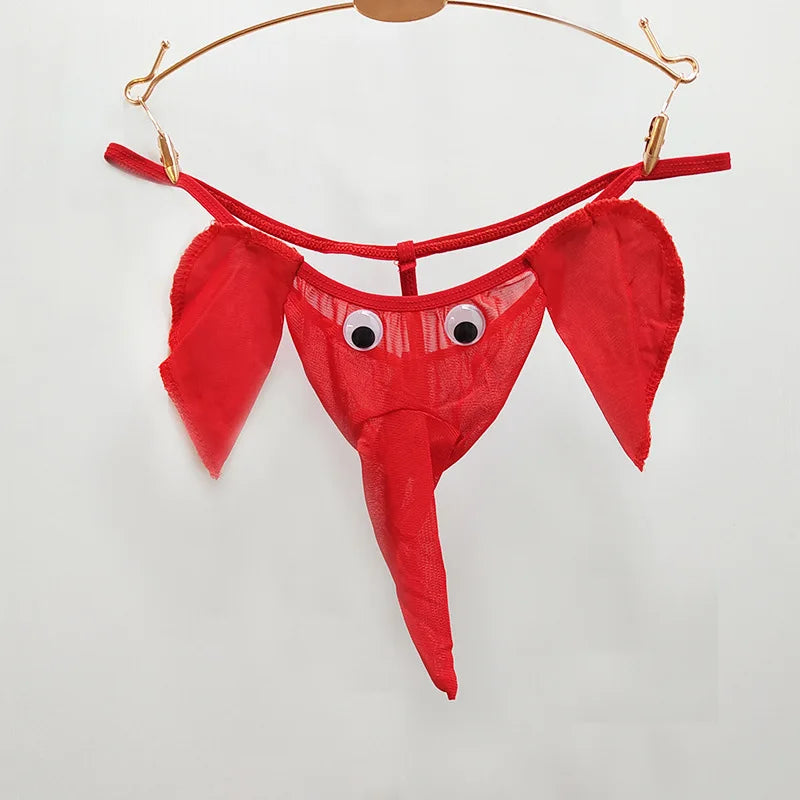 Lingerie Men's Sexy Elephant Thong Underwear Cartoon Trunk T Panties Fashion Panties Underpants G String Elastic