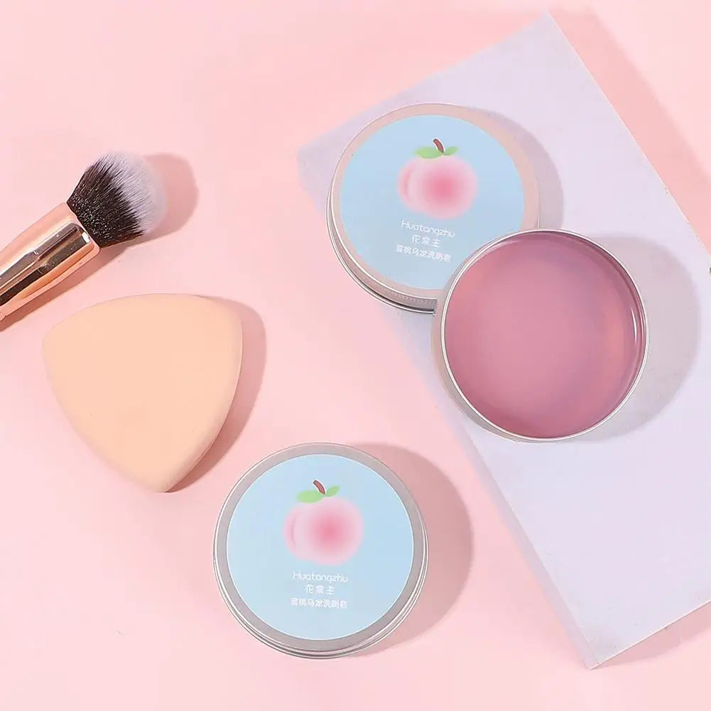 Makeup Brush Cleaner Soap /Silicone Mat, Deeply Cleans Cosmetic Color Removal for Synthetic & Natural Makeup Brushes & Sponges