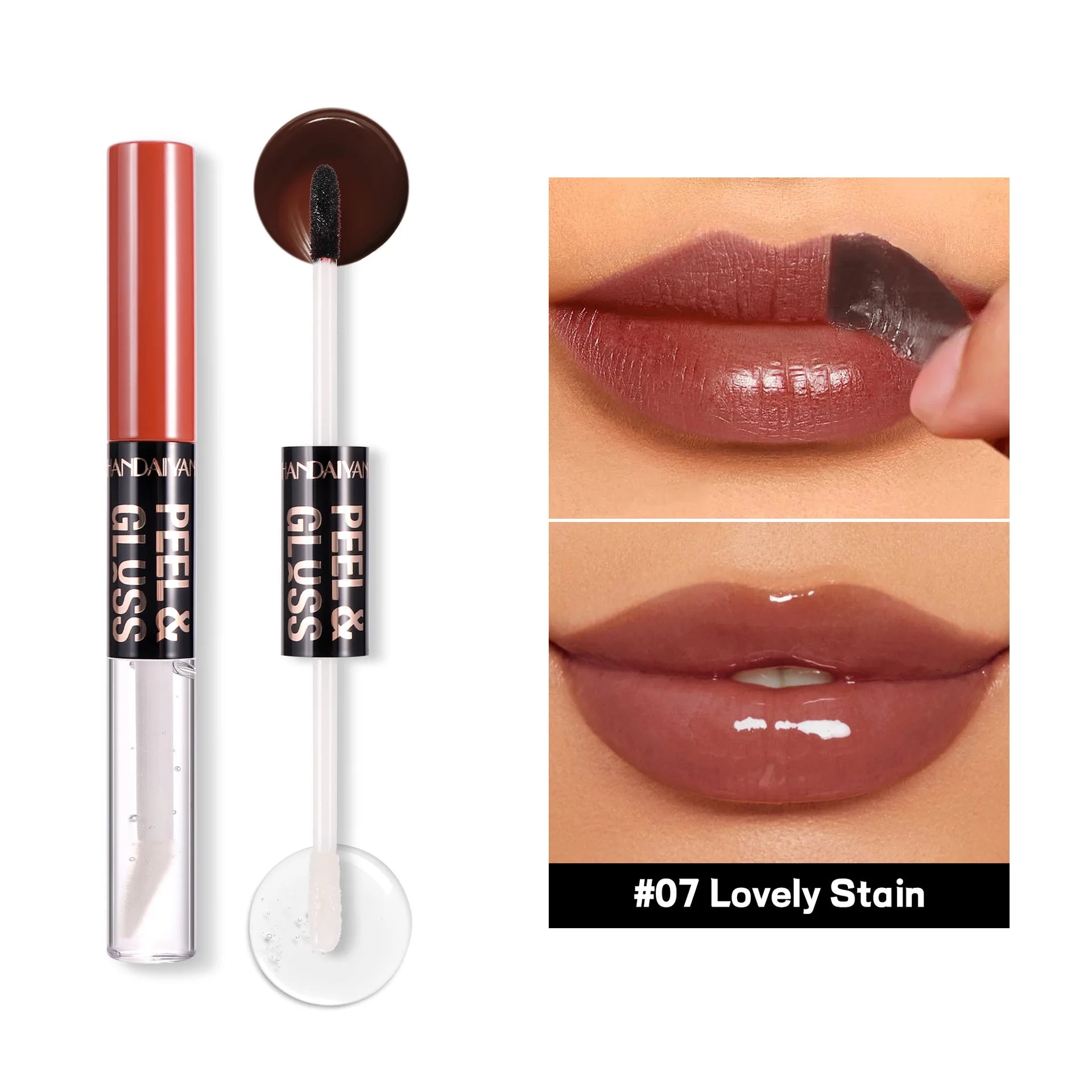 HANDAIYAN Matte Peel-Off Lip Stain Waterproof Transfer-Proof & Moisturizing 2-in-1 | Long-Lasting Lip Gloss & Lipstick