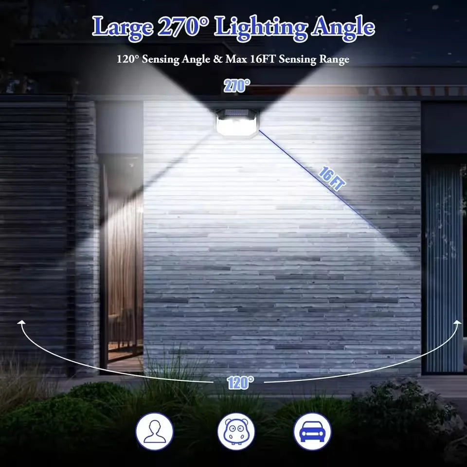Solar Outdoor Lights Super Bright 218 LEDs Motion Sensor Wall Light Waterproof Solar Powered Security Light for Outdoor Lighting