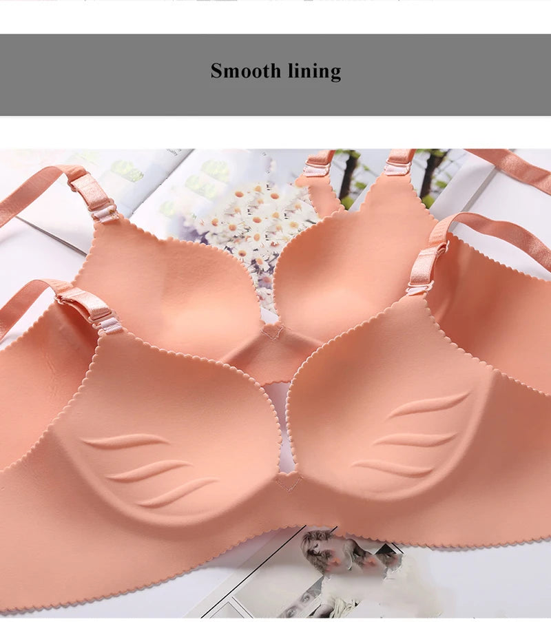 Seamless Bra Set For Women Underwear Push Up Lingerie Set Wire Free Bra & Panties Set 3/4 Cup Adjustable Brassiere & Briefs Set