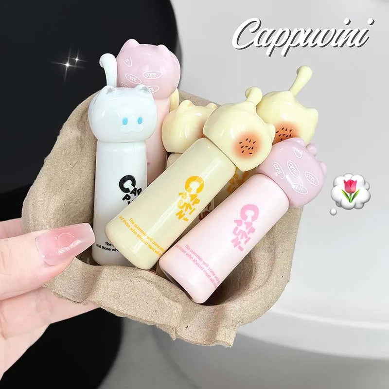 Cute Cat Lip Gloss - Moisturizing Smooth and Long-lasting Lip Glaze - 4 Shades Easy to Apply Lip Stain for Beginners