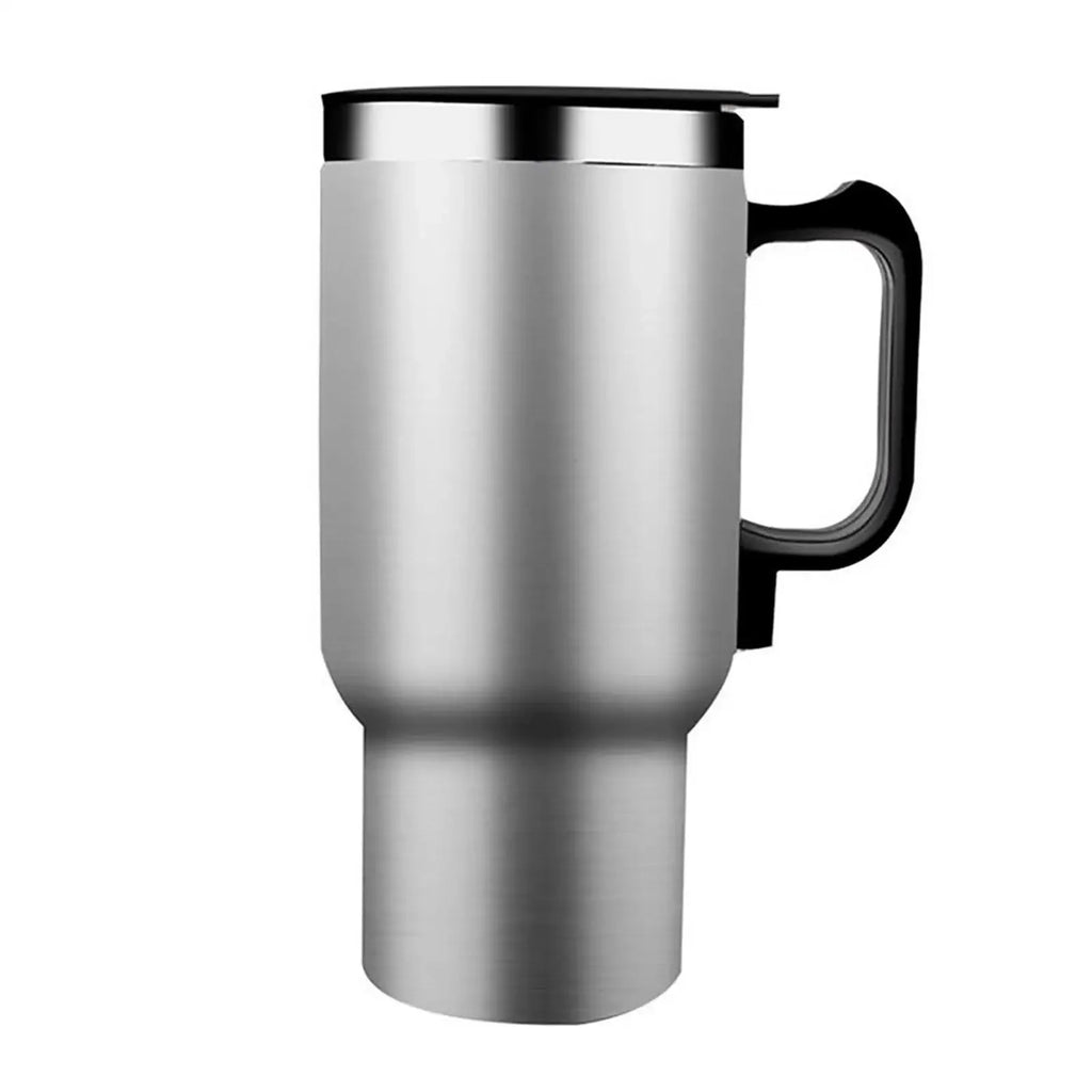 Car Electric Heating Cup 12V Stainless Steel Thermos 450ml USB Heated Mug For Outdoor Travel Camping Coffee Tea Warm Accssories