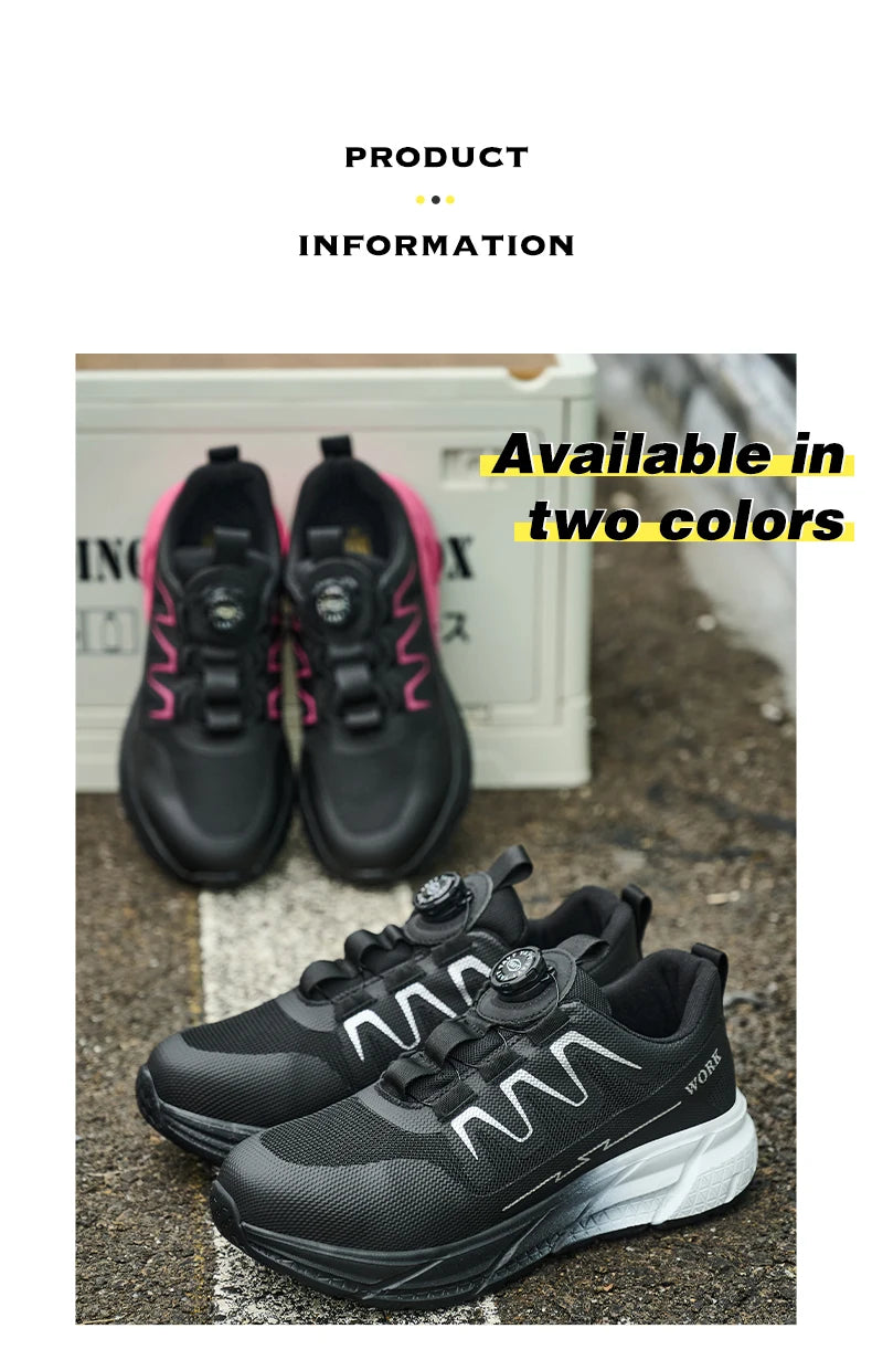 Men‘s Work Shoes Steel Toe Anti-smash Shoes Indestructible Safety Shoes Lightweight Breathable Sneakers Construction Site Shoes