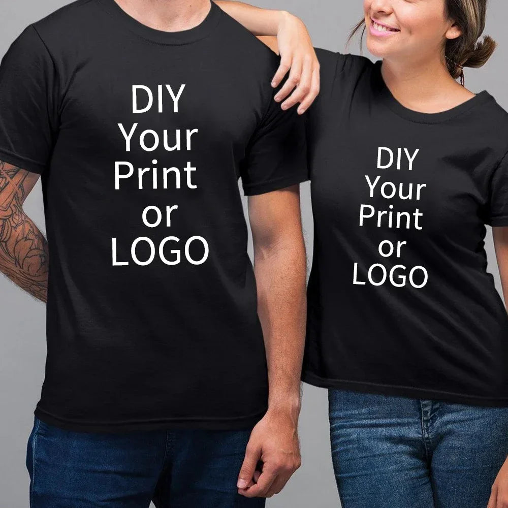 Summer New Custom T-shirt Women and Men Custom Printed 100% Cotton Short-sleeved Logo Photo You Designed Brand Text Personalized