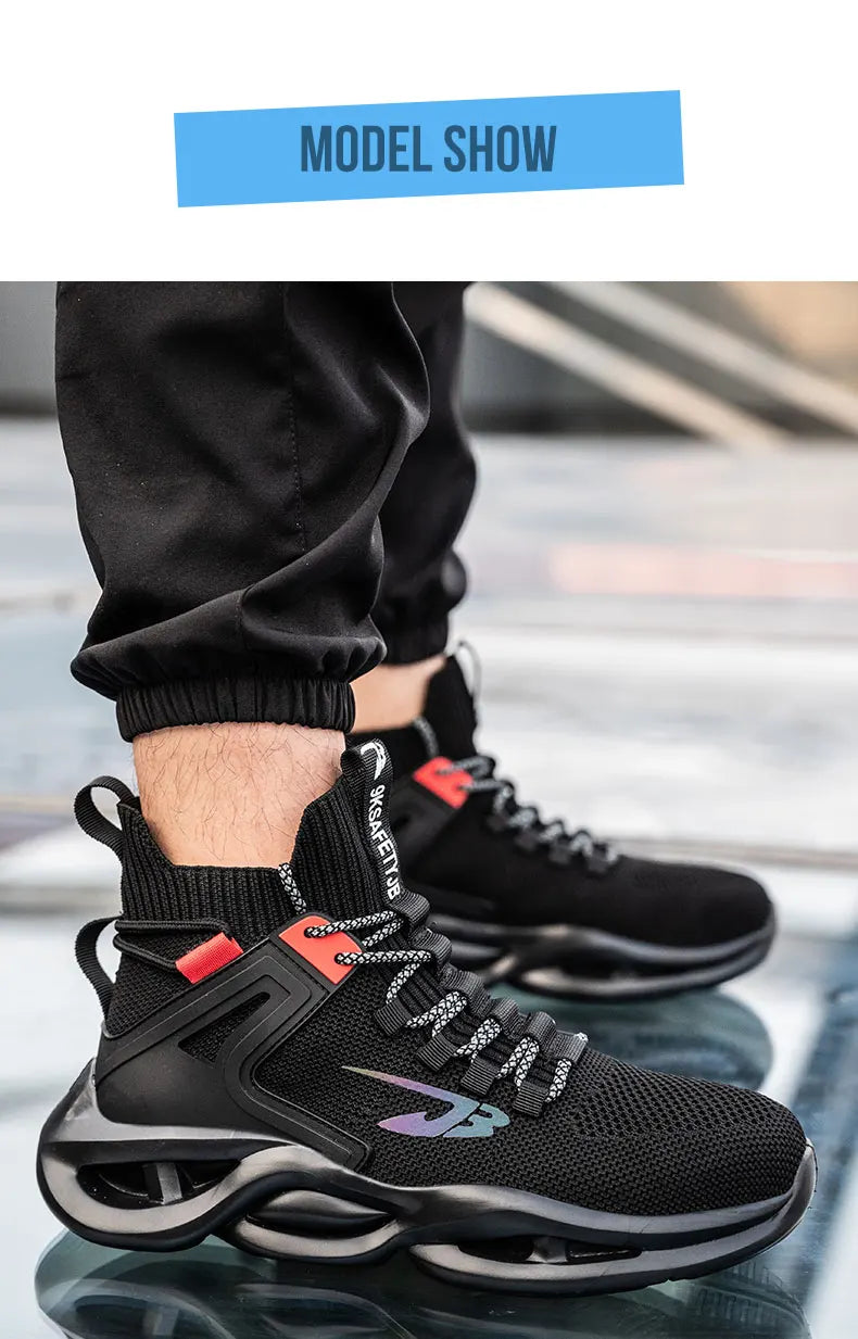 2025 New Safety Shoes Men Boots High Top Work Sneakers Steel Toe Cap Anti-smash Puncture-Proof work Boots Indestructible Shoes