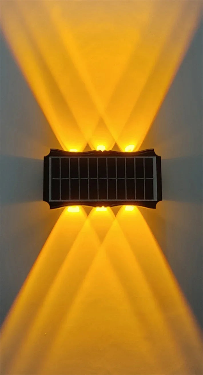 Solar LED Light Wall Lamp Outdoor Waterproof High Brightness Up and Down Luminous Lighting for Outdoor Garden Decoration