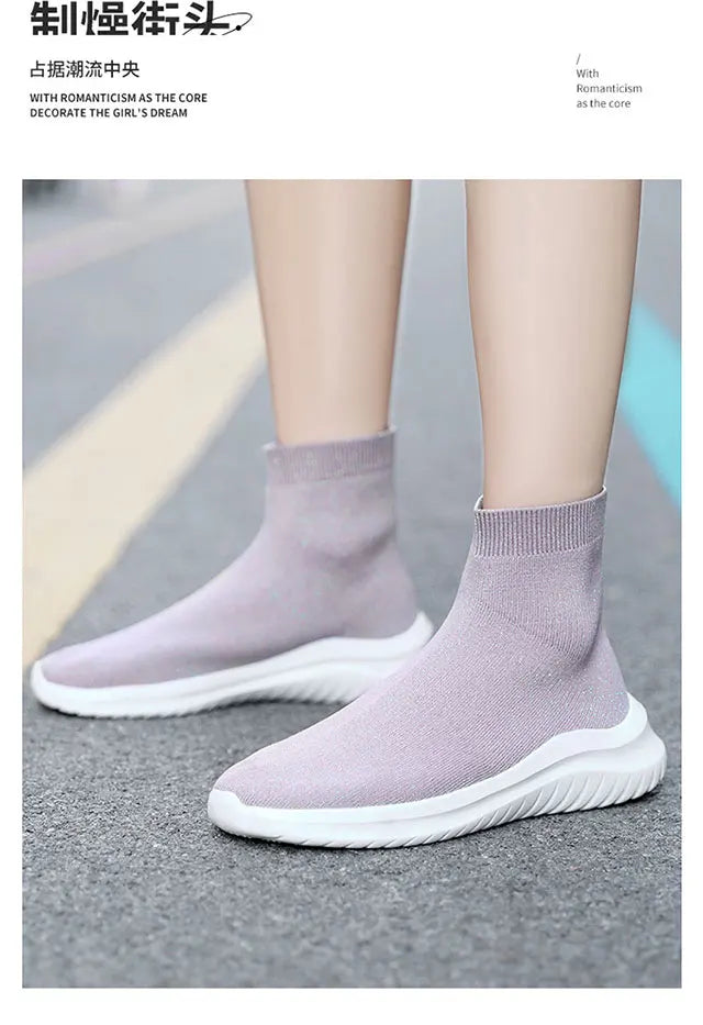 Men's and women's new high-top casual sports shoes walking flat ankle boots lovers non-slip shoes autumn and winter