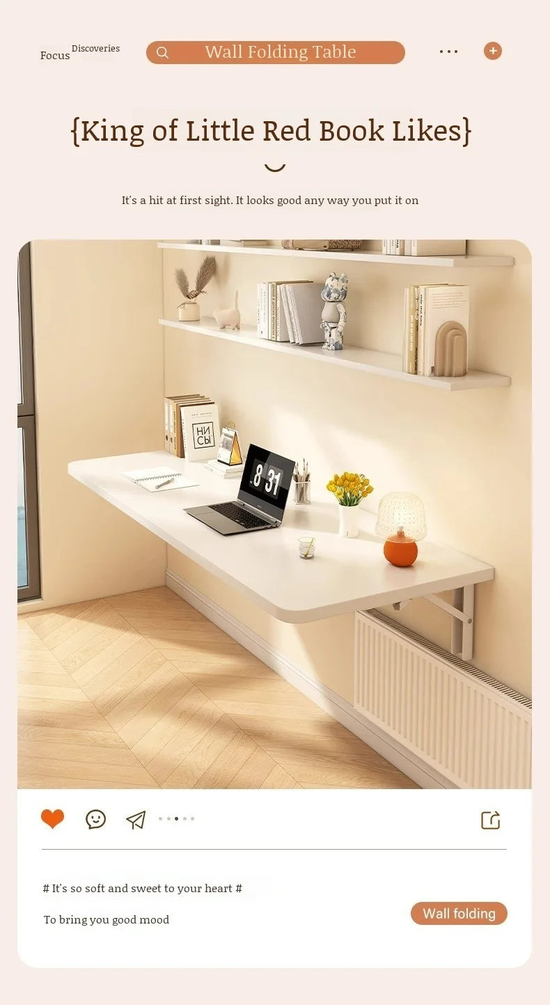 Household Wall Mounted Foldable Desk Waterproof and Anti Fouling Panel Multi Functional Suspended Wall Table