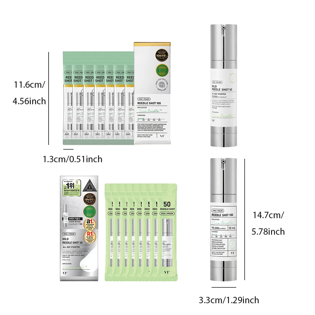 VT COSMETICS CICA Reedle Shot,Multi-Size Options,Essence Texture,Centella Asiatica,Intense Hydration,K-Beauty,Korean Makeup