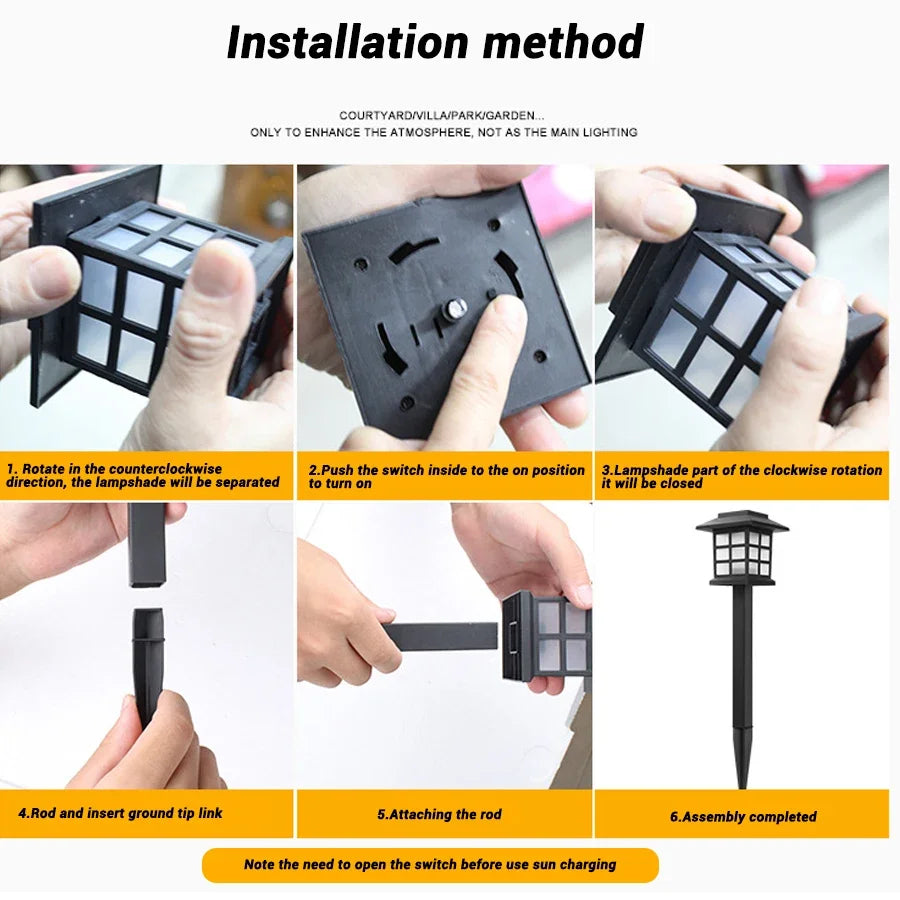 Outdoor Solar Lights Garden Lights Solar Powered Lamp Lantern Waterproof Landscape Lighting Pathway Yard Lawn Garden Decoration