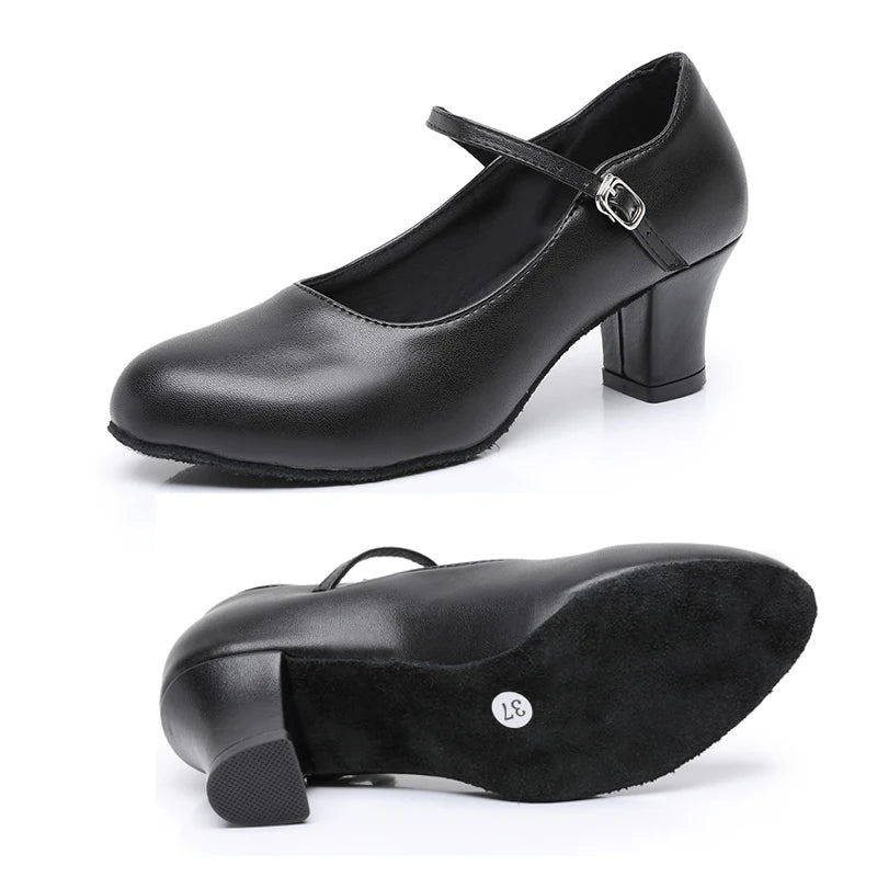 New women's dance shoes Latin party Social Dancing tango jazz elegant dance shoes closed toe black modern dance shoes 35-45