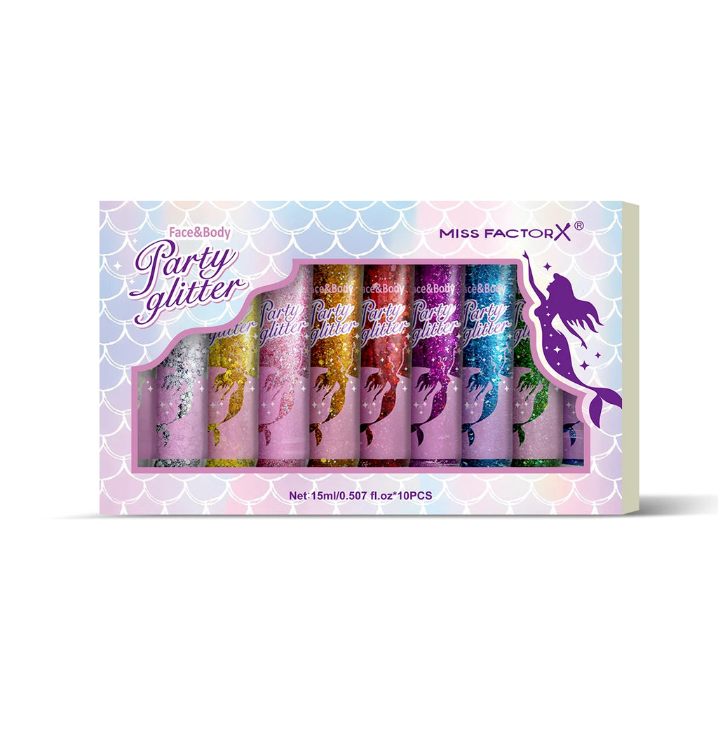 10 piece body glitter gel, carnival face glitter cosmetics suitable for women, shiny thick hair glitter, carnival accessories fo