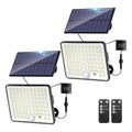 Solar Lights Outdoor with Lenses, Remote Solar Security Lights Outdoor Motion Sensor, 3 Modes Solar Floodlight Waterproof