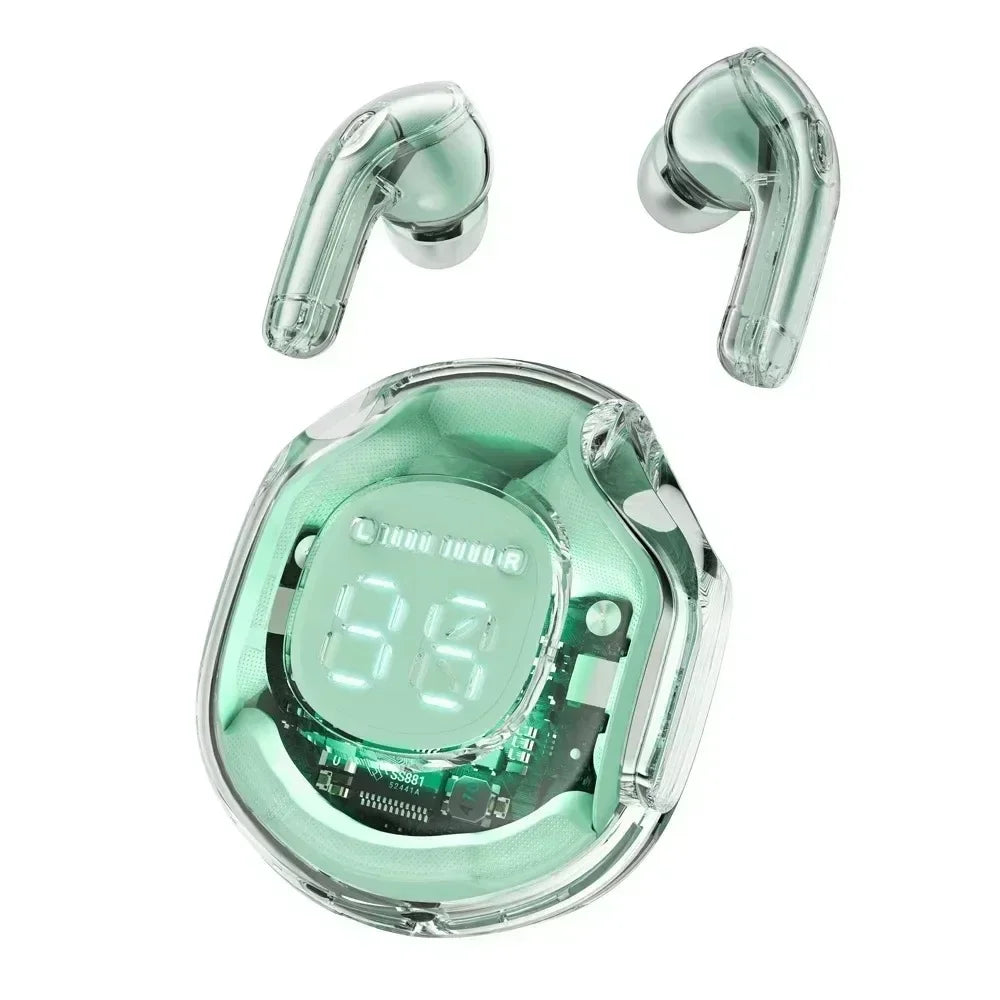 Bluetooth Earbuds Transparent with LED Digital Display Wireless In-Ear Earphone for Xiaomi Huawei iPhone Headphone