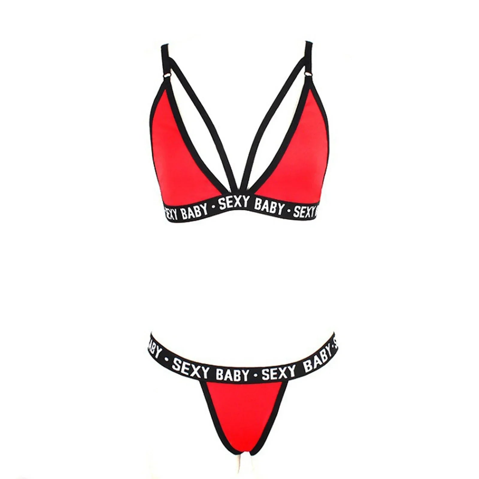 Women's sexy lingerie set sexy letter bikini bra and thong set women's sexy erotic clothing pajamas bikini lingerie