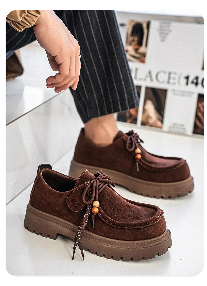 Men's Wide Toe Barefoot Shoes Classic Retro Casual Shoes Lightweight Outdoor Sports Walking Shoes Brown Thick Soled Work Shoes
