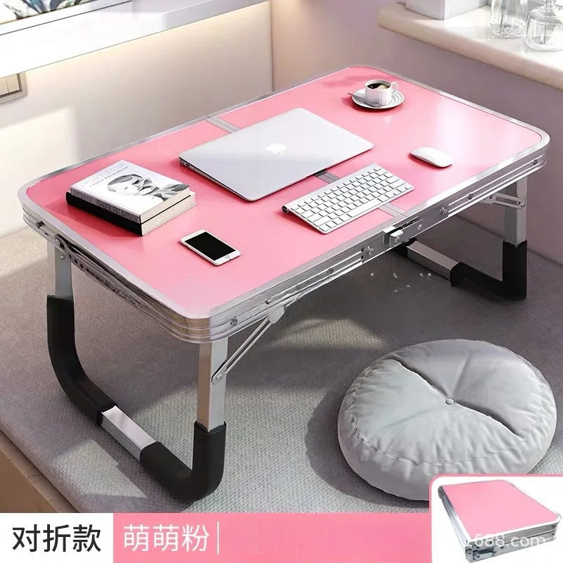 Aluminum Alloy Foldable Computer Table Wooden Lazy Dormitory Learning Folding Bed Outdoor Folding Table