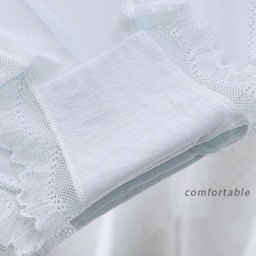 Lingerie Low Waist Lace Panties Ice Silk Bow Underwear for Women Cotton Crotch Seamless Panties Girl