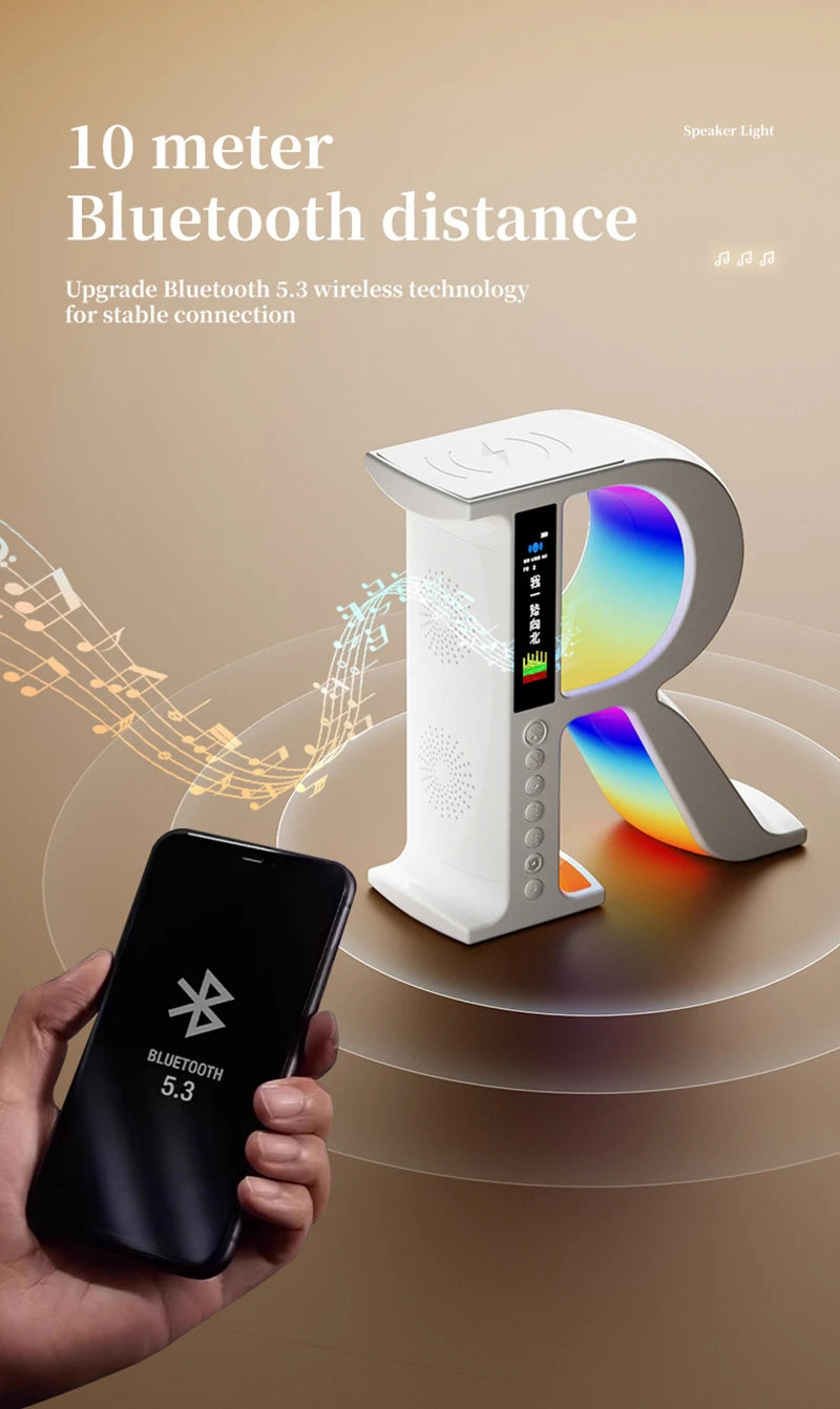 Bluetooth Speakers Wireless Charger with Portable Small Mini Speaker Color Atmosphere Lamp Multifunctional Rgb Night Light