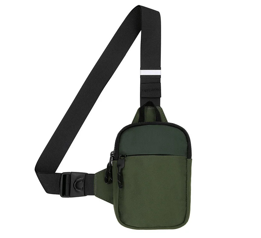 Casual Men Shoulder Chest Bag Nylon Waterproof Outdoor Sport Running Cycling Belt Bag Large Capacity Travel Phone Pouch Bag