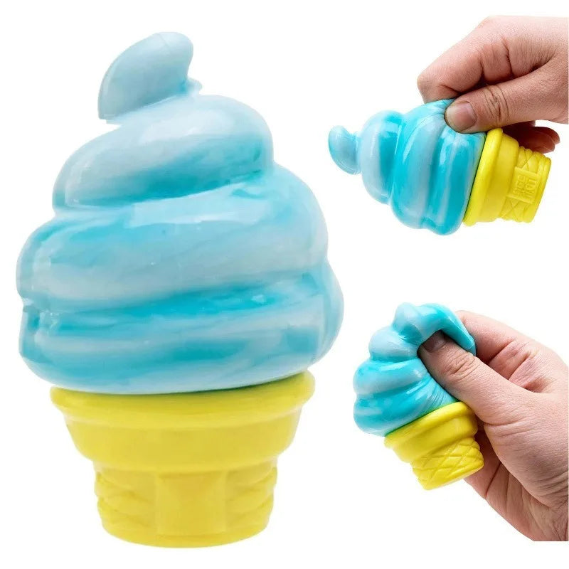 Needoh Nice Ice Cream Shaped Mochi Squishy Toy Cream Cone Surprise Stress Relief Fidget Squishes Party Gifts for Friend Gift