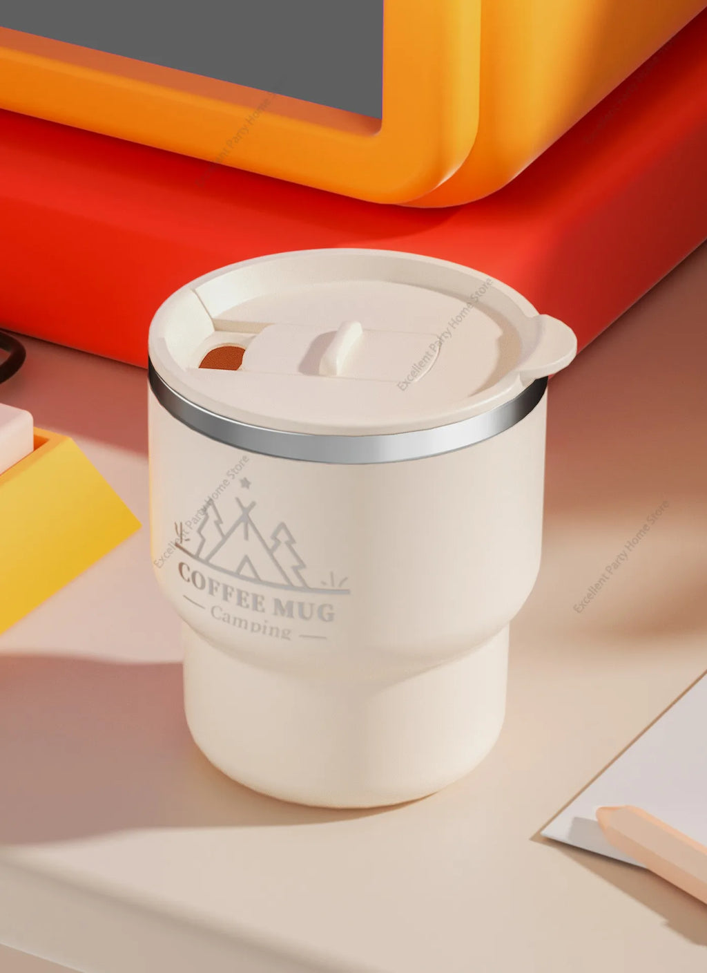 400ML Stainless Steel Thermal Cup Office Coffee Mug Double Layer Insulated Water Cup Portable Keeps Cold and Heat Thermal Mug