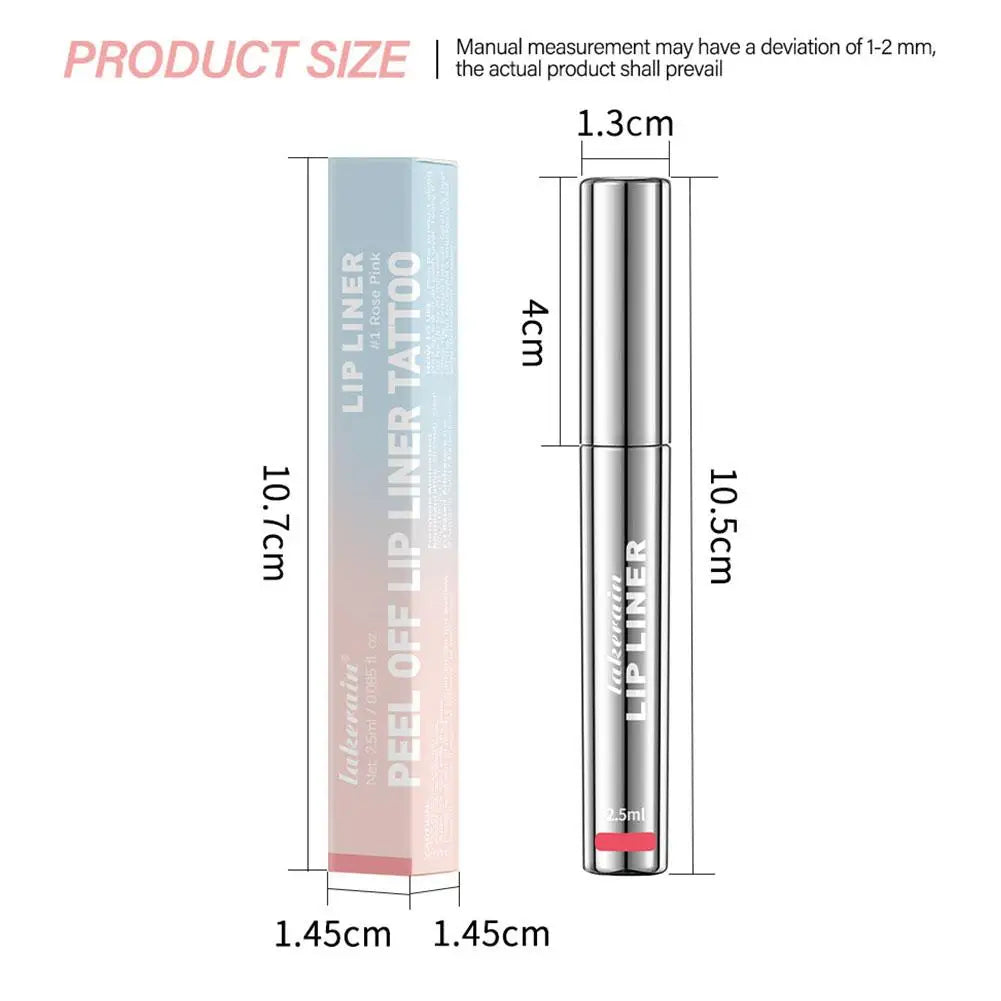Waterproof Lip Liner Peel Off Tattoo Lipgloss Waterproof Long Lasting Matte Lip Tint Brown Contour Tear-off Lips Stain Cosmetic