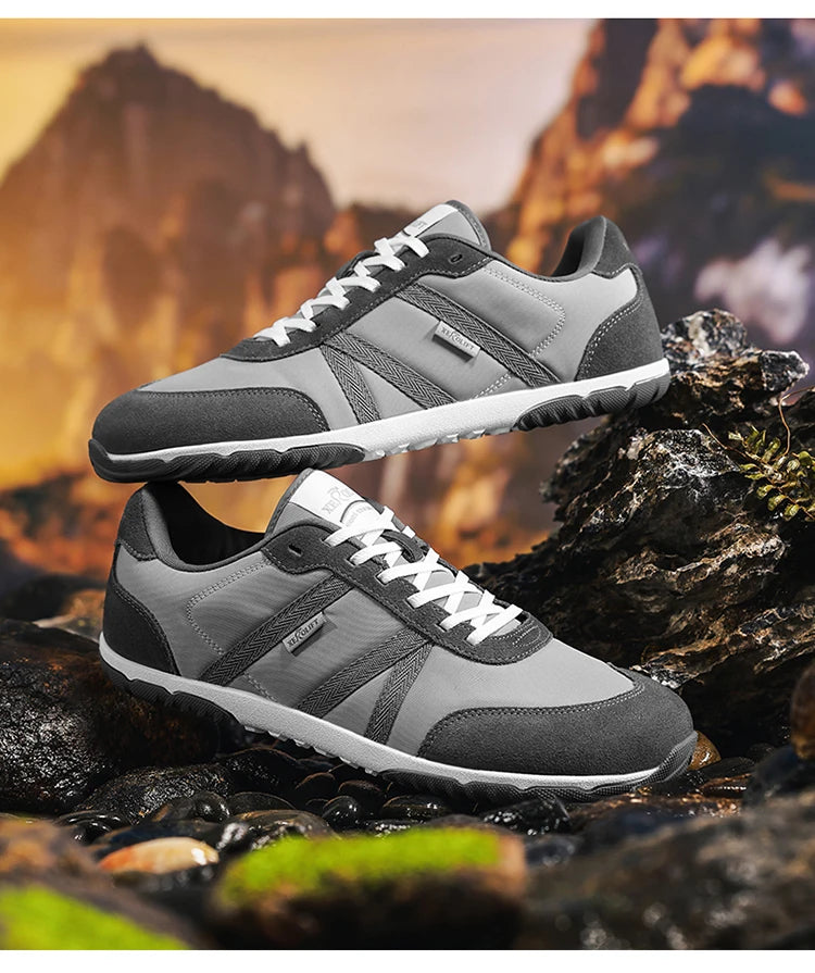 Men Spring and Autumn Oversized Wide Toe Shoes Barefoot Casual Shoes Popular Flat Sneaker Outdoor hiking driving Footwear