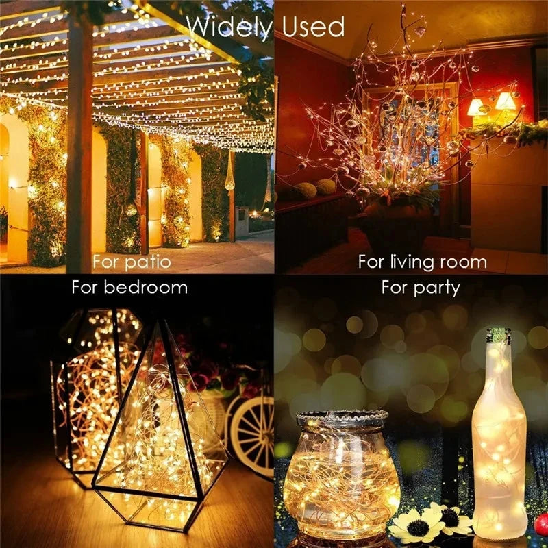 Solar String Fairy Lights 12M 100LED / 22M 200 LED Waterproof Outdoor Garland Solar Power Lamp Christmas For Garden Decoration