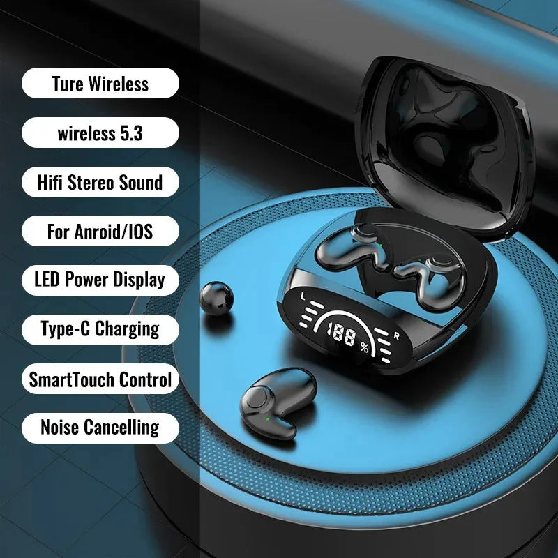 Bluetooth 5.3 AI Translation Earphones Support 135 Language Wireless Headphones Sleep Headsets HiFi Noise Reduction Earbuds