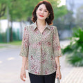 Summer Plus Size Shirt For Women's 2025 Printed Loose Top Mulberry Silk Blended Vacation Work Women's Clothing
