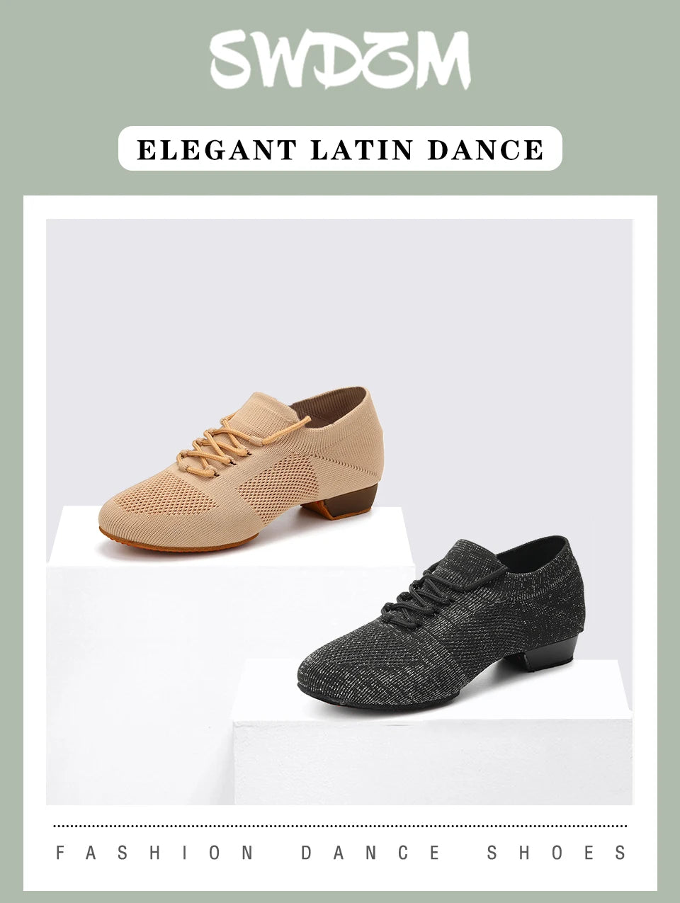 Women Dance Shoes Knitted Teacher Shoes Soft sole Low Heel Latin Training Shoes Ballet Dance Shoes Jazz Ballroom Sneakers Girls