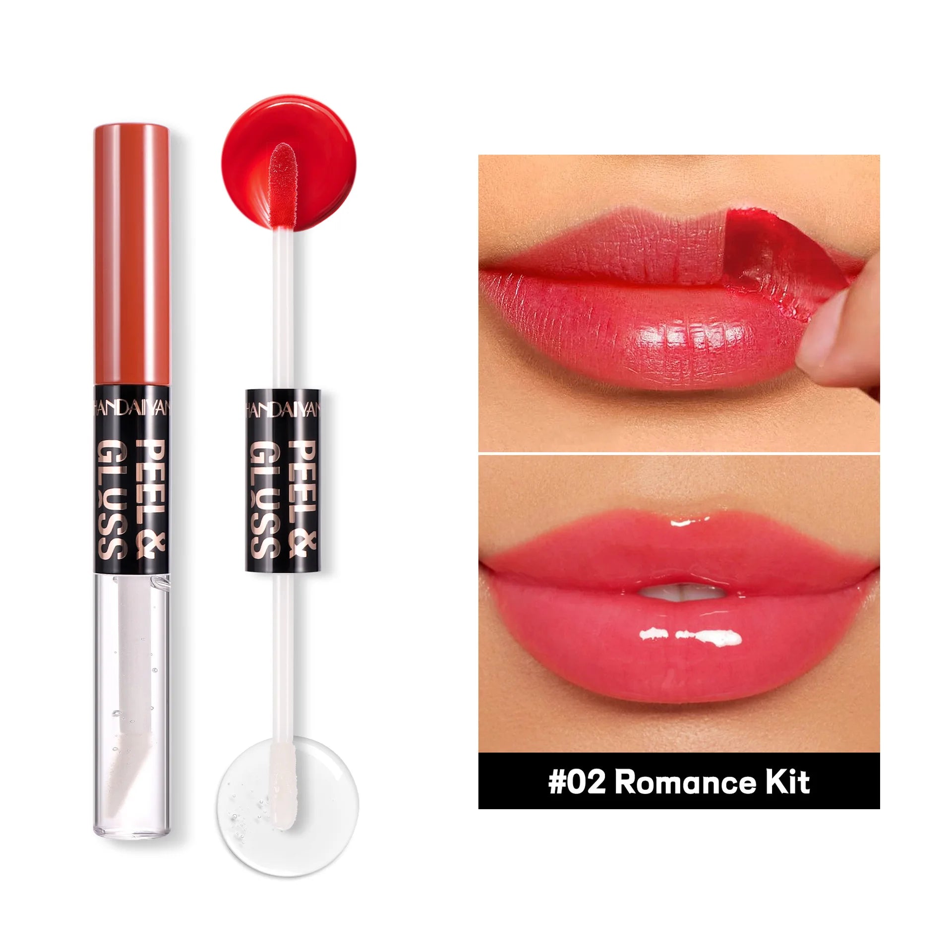 HANDAIYAN Matte Peel-Off Lip Stain Waterproof Transfer-Proof & Moisturizing 2-in-1 | Long-Lasting Lip Gloss & Lipstick