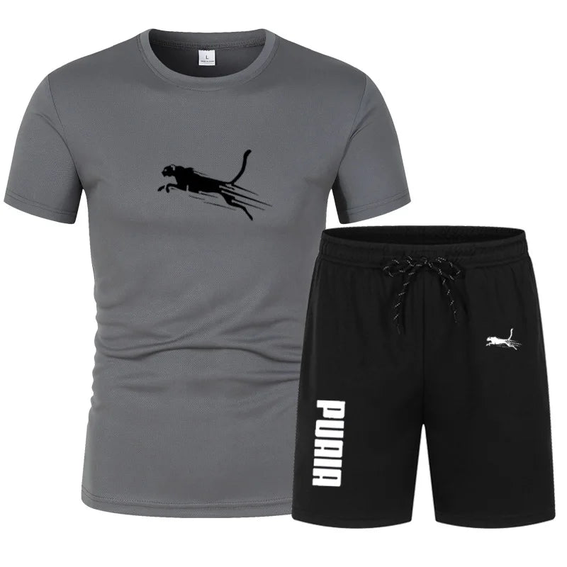 2026 Summer Sports Set Men's 2-piece Set Men's Leisure Sports Set Running, Training and Exercise