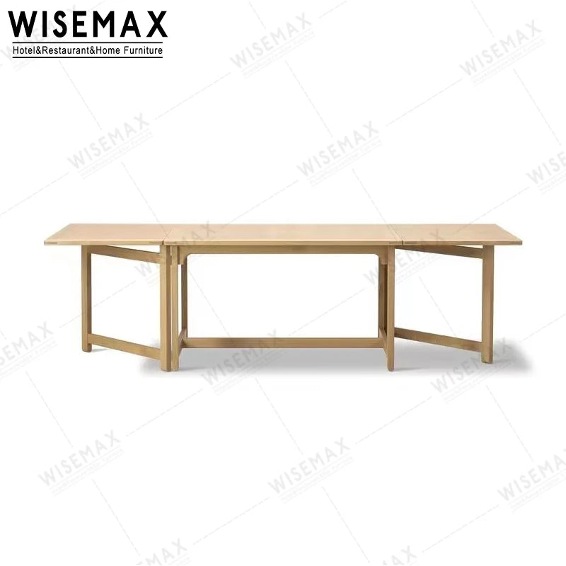 FURNITURE Modern Multi-functional Foldable Oak Wood Table Rectangle Wooden Folding Dining Table for Home Apartment