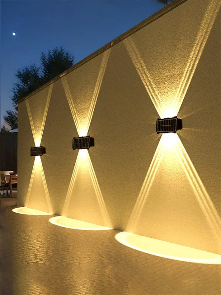 Solar LED Light Wall Lamp Outdoor Waterproof High Brightness Up and Down Luminous Lighting for Outdoor Garden Decoration