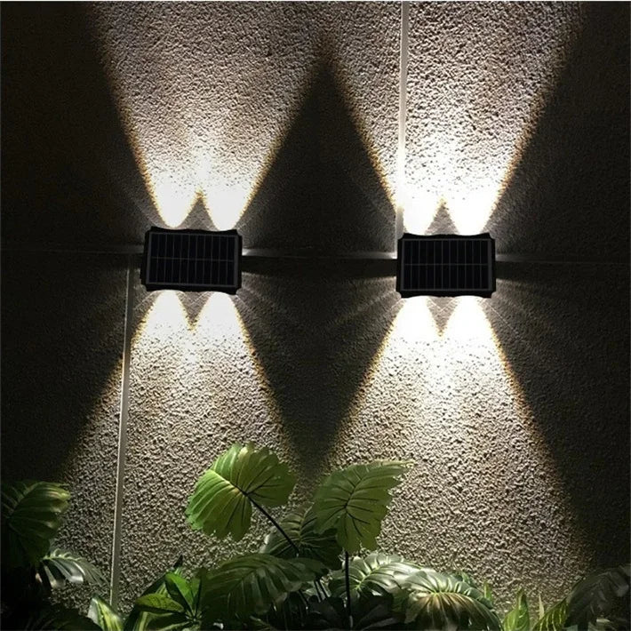 Solar LED Light Wall Lamp Outdoor Waterproof High Brightness Up and Down Luminous Lighting for Outdoor Garden Decoration