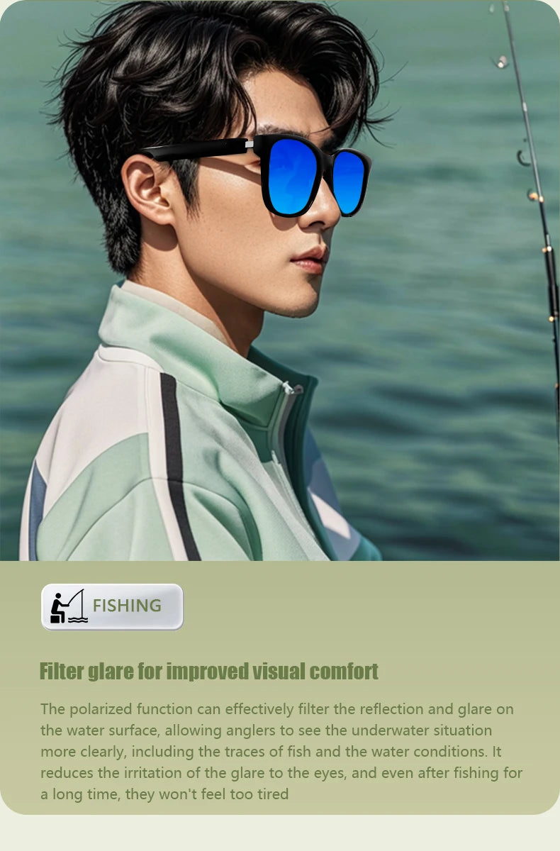 LIGE Bluetooth Inteligente Glasses Life Waterproof Smart Glasses Anti-blue Glasses Anti-ultraviolet Sunglasses for Android iOS