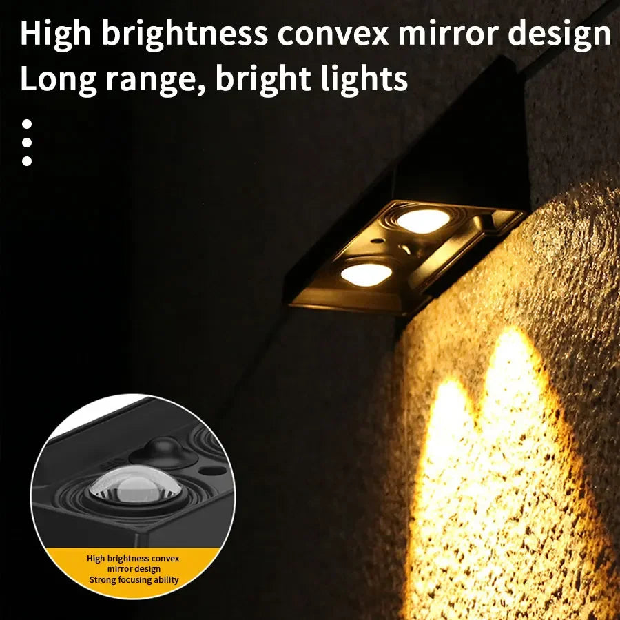 Solar Wall Light Outdoor Garden Lights Solar Powered Waterproof Solar Porch Lights Wireless Wall Mount Lights for Yard Balcony