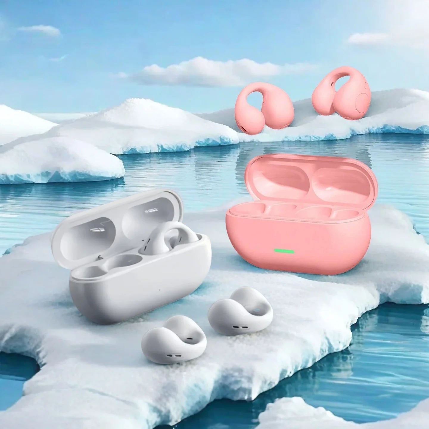 Bluetooth 5.3 Wireless Bone Conduction Headphones Clip Ear Music Noise Canceling Headset HD Call Sports Gaming Earphone