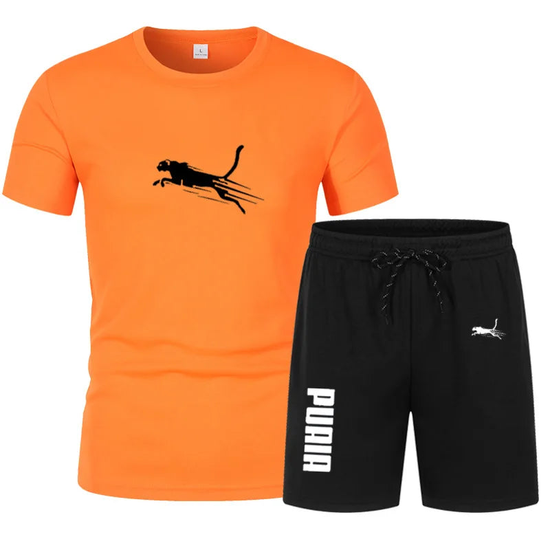 2026 Summer Sports Set Men's 2-piece Set Men's Leisure Sports Set Running, Training and Exercise