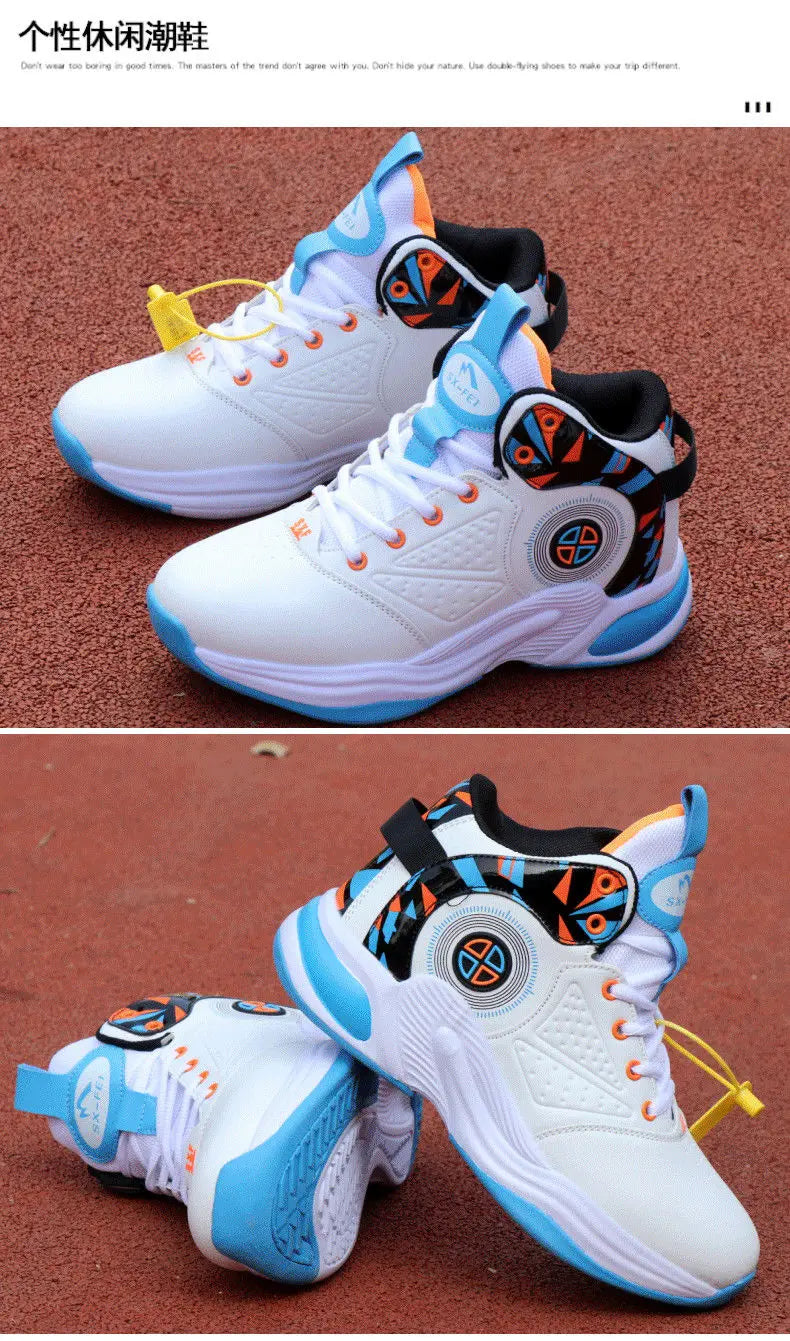 Men's High-Top Basketball Shoes New Wear-Resistant Sports Sneakers Athletic Outdoor Casual Training Boots