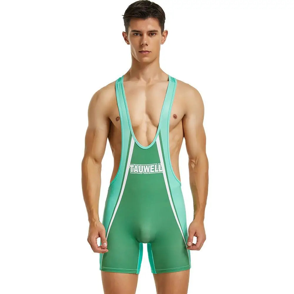 SEOBEAN Mens Undershirts Bodysuit Wrestling Singlet Fitness Workout One-piece Vest Bodywear Underwear Bodybuilding Jumpsuit