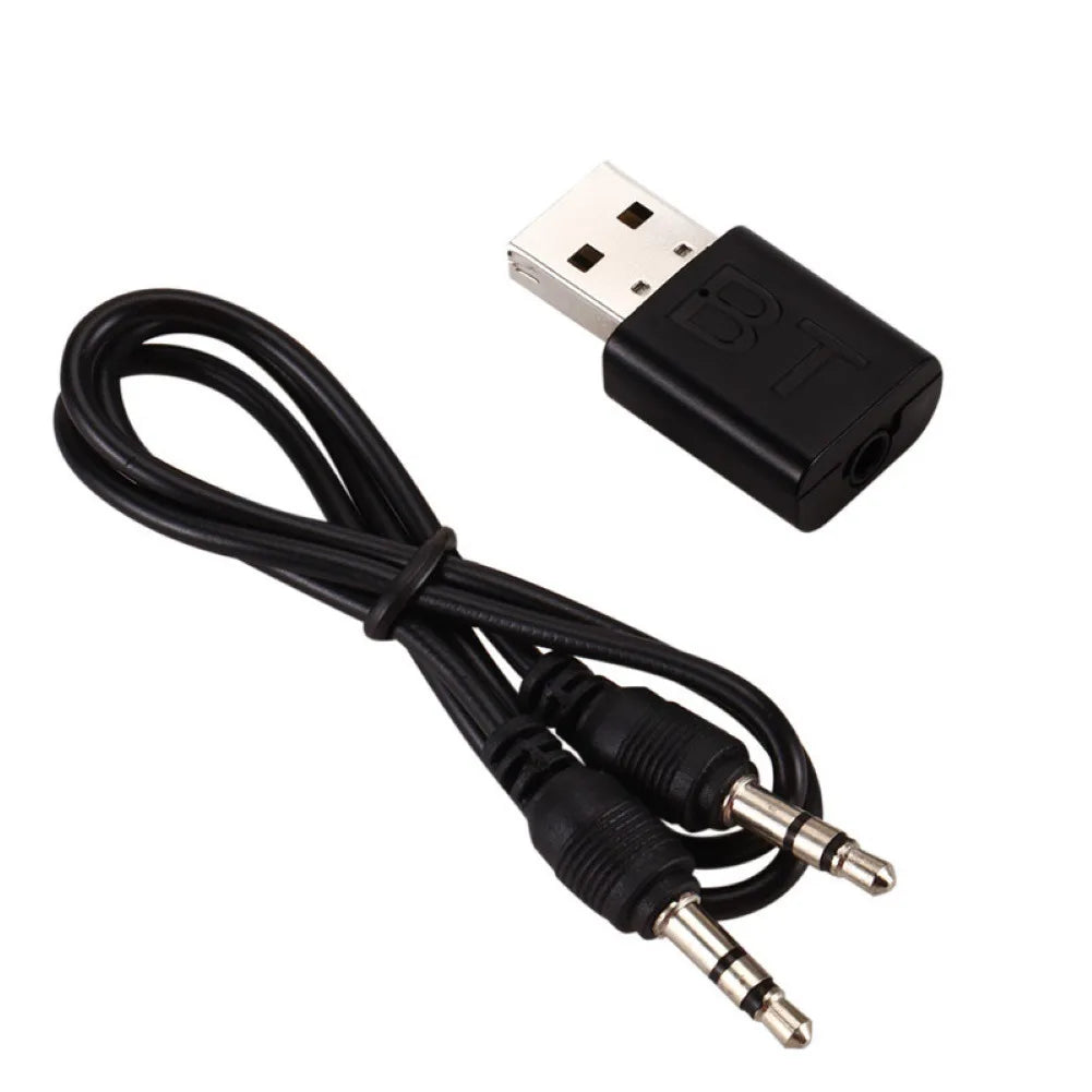 Bluetooth-compatible 5.0 Audio Receiver Dual Output AUX USB Stereo Car Hands-free Call Built-in Microphone Mic Wireless Adapter